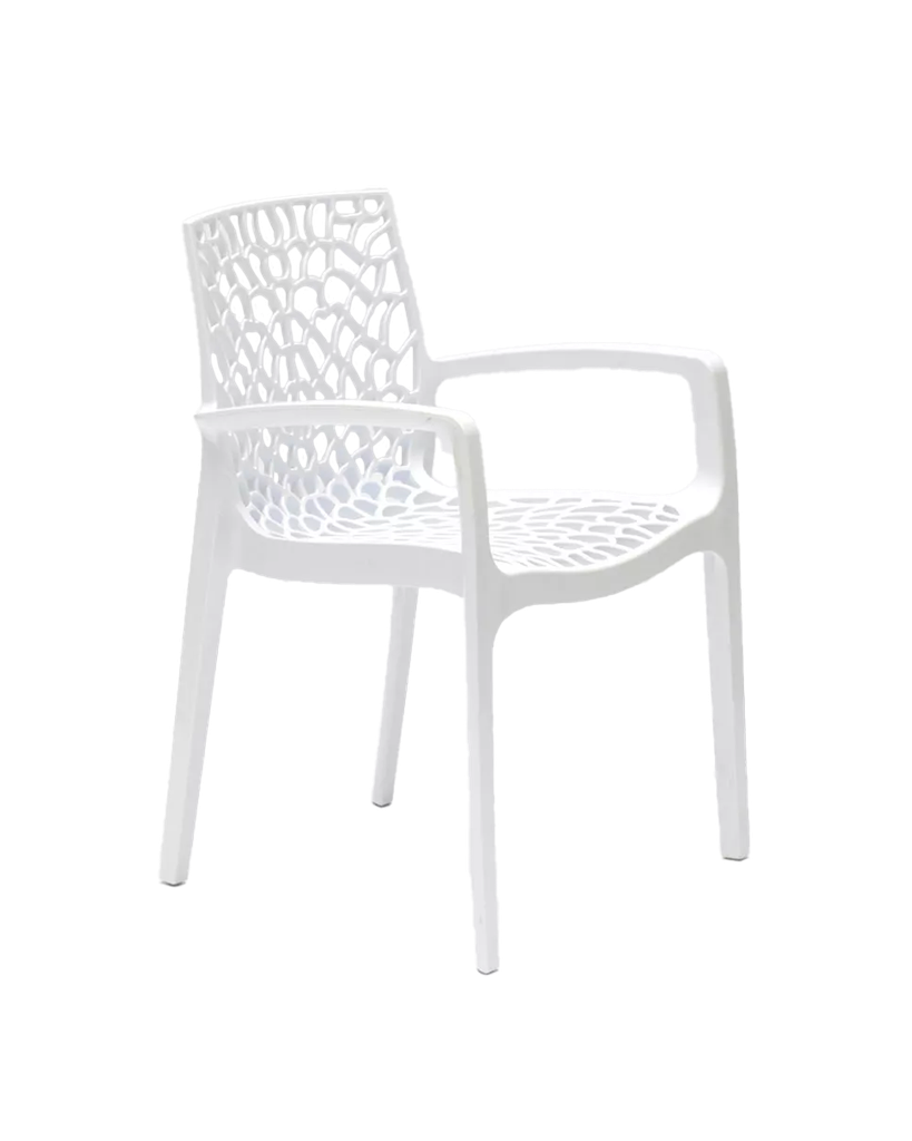 Chaise blanche avec accoudoirs
