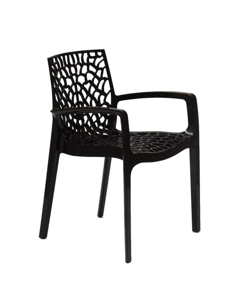  Chaise noire avec accoudoirs
