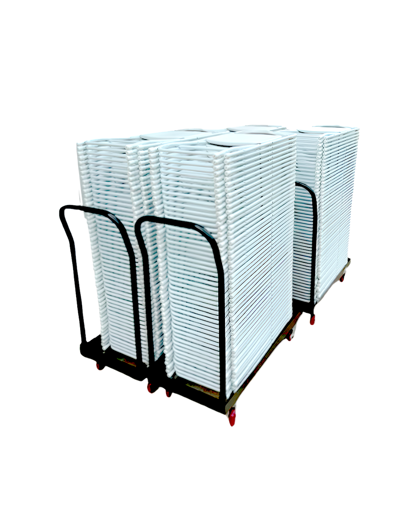 Chariot avec 50 chaises pliantes
