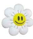 [GD7008] Fleur blanche smiley 