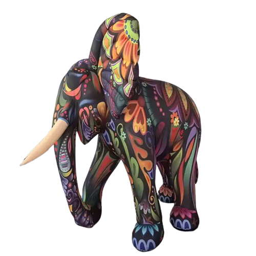 [GD7024] Elephant noir et couleur 