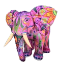 [GD7026] Elephant rose et couleur 