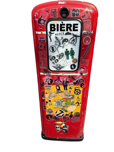 [A9006] Pompe à bière rétro avec ses stickers vintage 